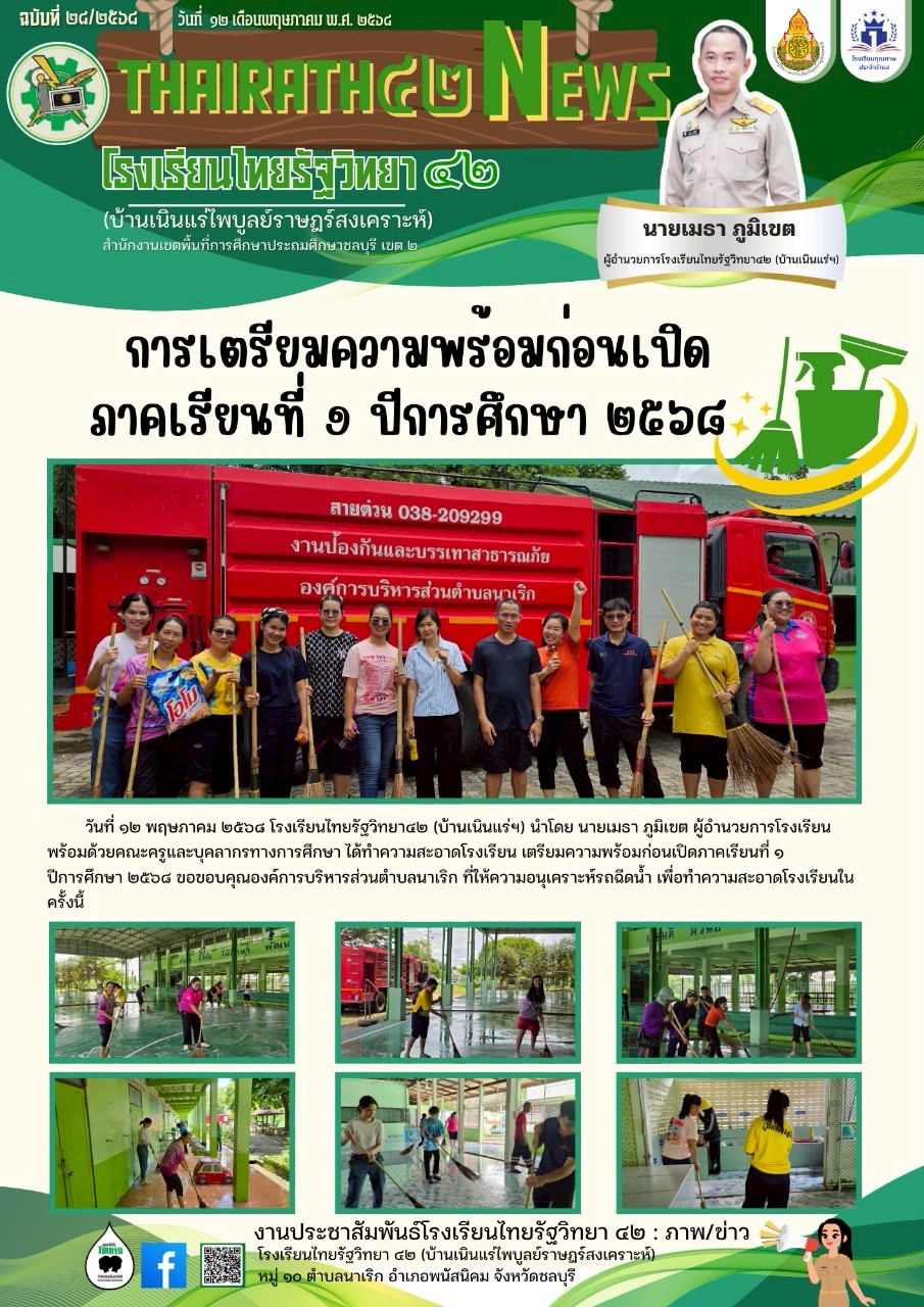การเตรียมความพร้อมก่อนเปิดภาคเรียนที่ ๑ ปีการศึกษา ๒๕๖๘